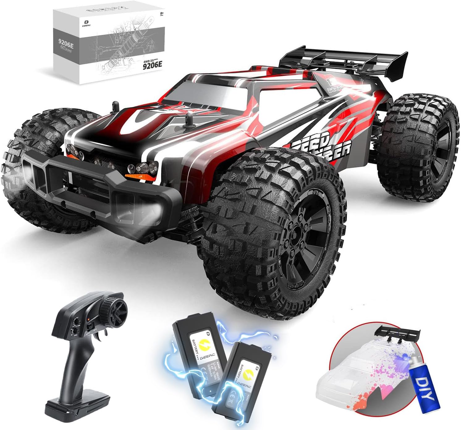 Rc Hobby Grade Monster Truck - 1:10 Ölçekli, Kendin Yap Ek Kabuklu,